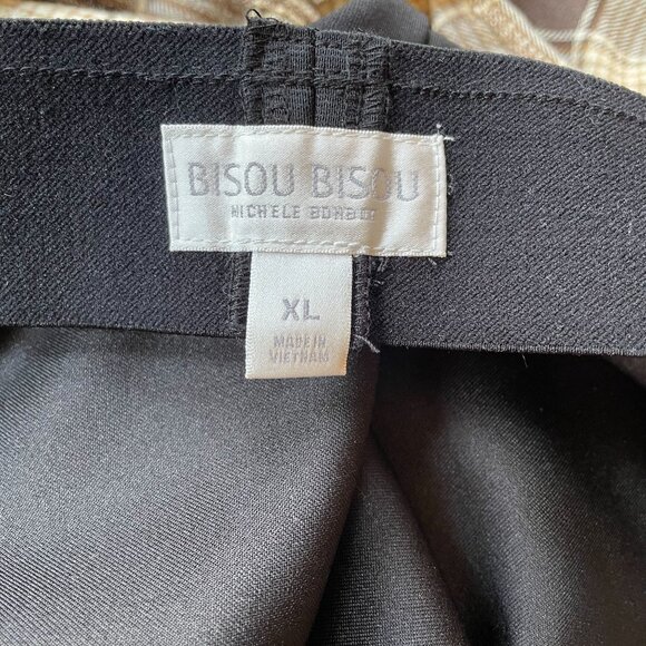 Bisou Bisou Black Geometric Embroidered Stretch Pencil Skirt Size XL - Picture 5 of 7